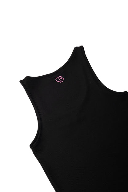 Top "DoubleHeart" Black